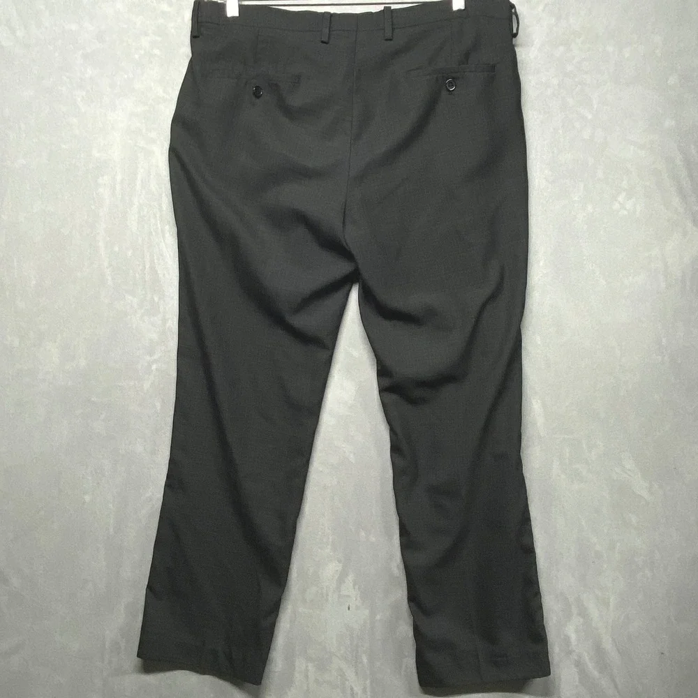 Eddie Domani Mens Dress Pants Flat Front Straight Leg Size 36x30‎ Charcoal